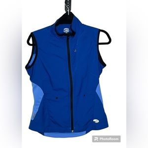 Brooks Blue Zip Up Running Vest Sz Small